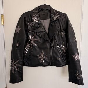 Blank NYC Embellished Faux Leather Moto Jacket